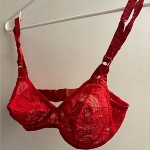 Vintage Red Lace bullet Bra